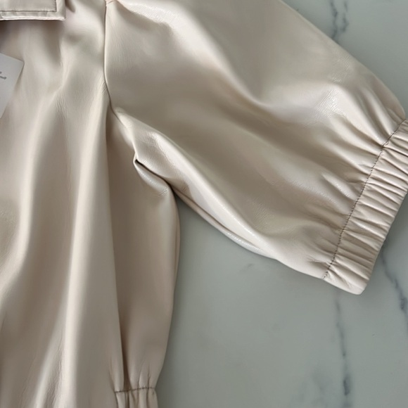 Melissa Nepton Faux Leather Dress Color Sandshell Size Medium NWT - Picture 3 of 7